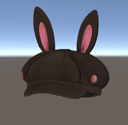 🐰《うさけっと - Usasket -》黒うさ耳キャスケット帽【VRChat想定3Dモデル・lilToon設定済・初心者OK】