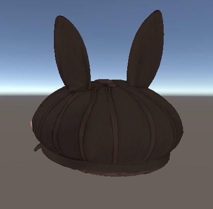 🐰《うさけっと - Usasket -》黒うさ耳キャスケット帽【VRChat想定3Dモデル・lilToon設定済・初心者OK】