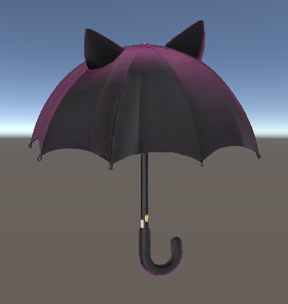 【VRChat想定3Dアクセサリー】くろにゃんシェード - Kuronyan Shade【猫耳×日傘・lilToon対応】
