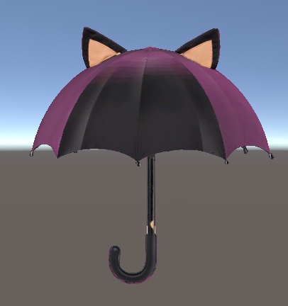【VRChat想定3Dアクセサリー】くろにゃんシェード - Kuronyan Shade【猫耳×日傘・lilToon対応】