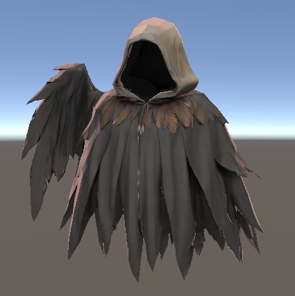 片翼の残衣 - Fallen Plume Mantle【VRChat想定3Dモデル/退廃×ボロ羽×lilToon】