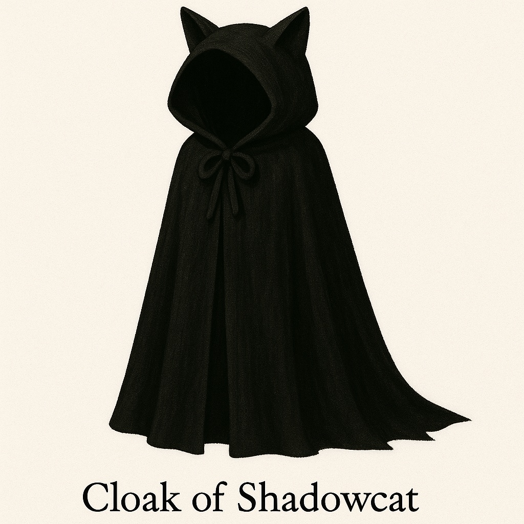 《黒猫の影衣 - Cloak of Shadowcat》【VRChat想定3Dモデル】猫耳フード×ダークファンタジー