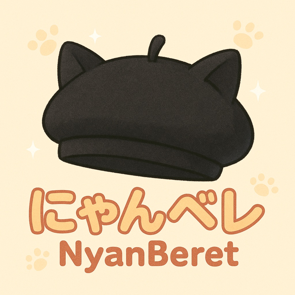 にゃんベレ - NyanBeret｜猫耳付き黒ベレー帽【VRChat想定3Dモデル】
