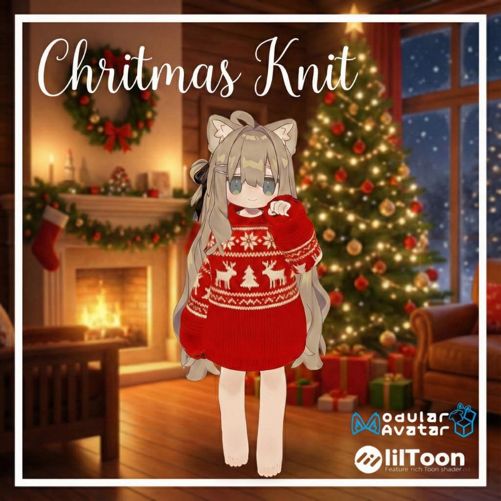 Christmas Knit - 萌え袖ノルディックセーター 【VRChat/Modular Avatar対応】