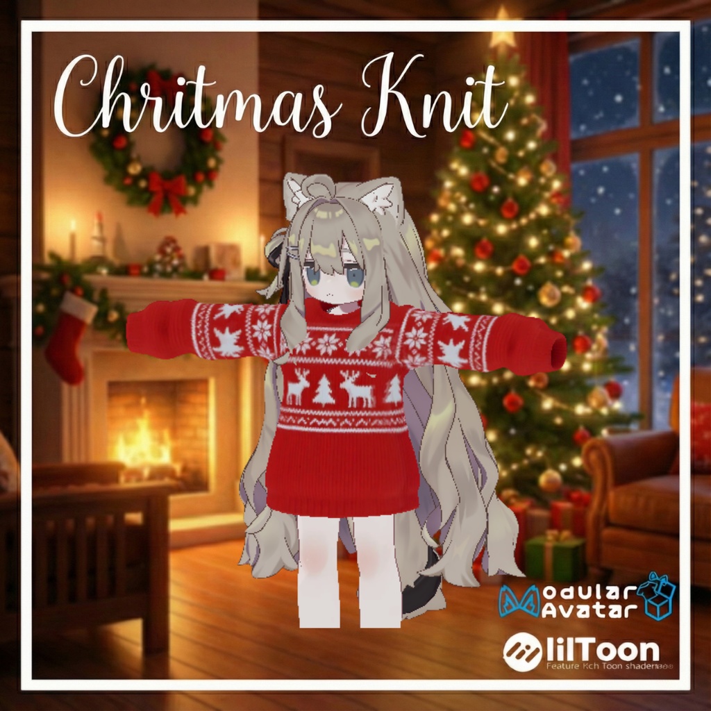 Christmas Knit - 萌え袖ノルディックセーター 【VRChat/Modular Avatar対応】