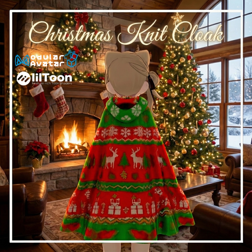 あったかXmasニットマント / Christmas Knit Cloak