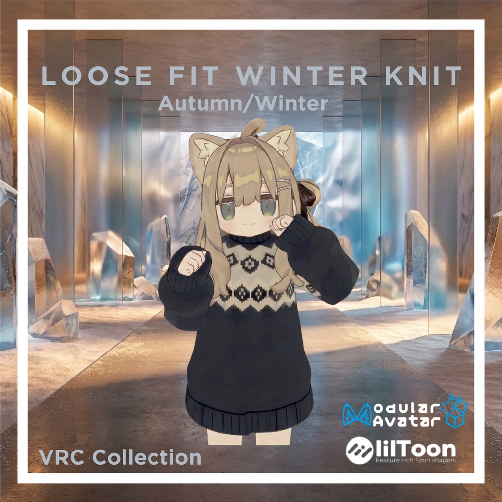 VRC Collection: Loose Fit Winter Knit ~幾何学ノルディックと萌え袖の冬セーター~