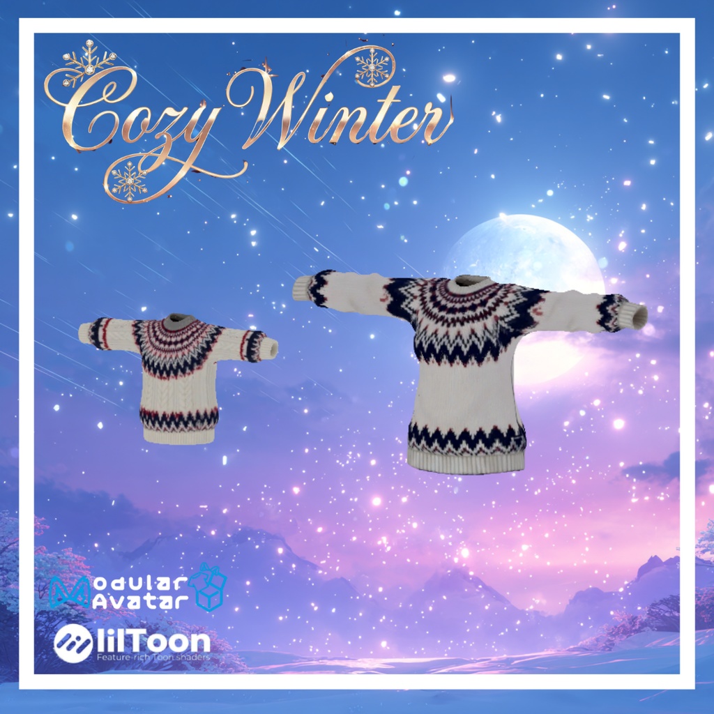 【複数アバター対応】Cozy Winter 冬のノルディックニット