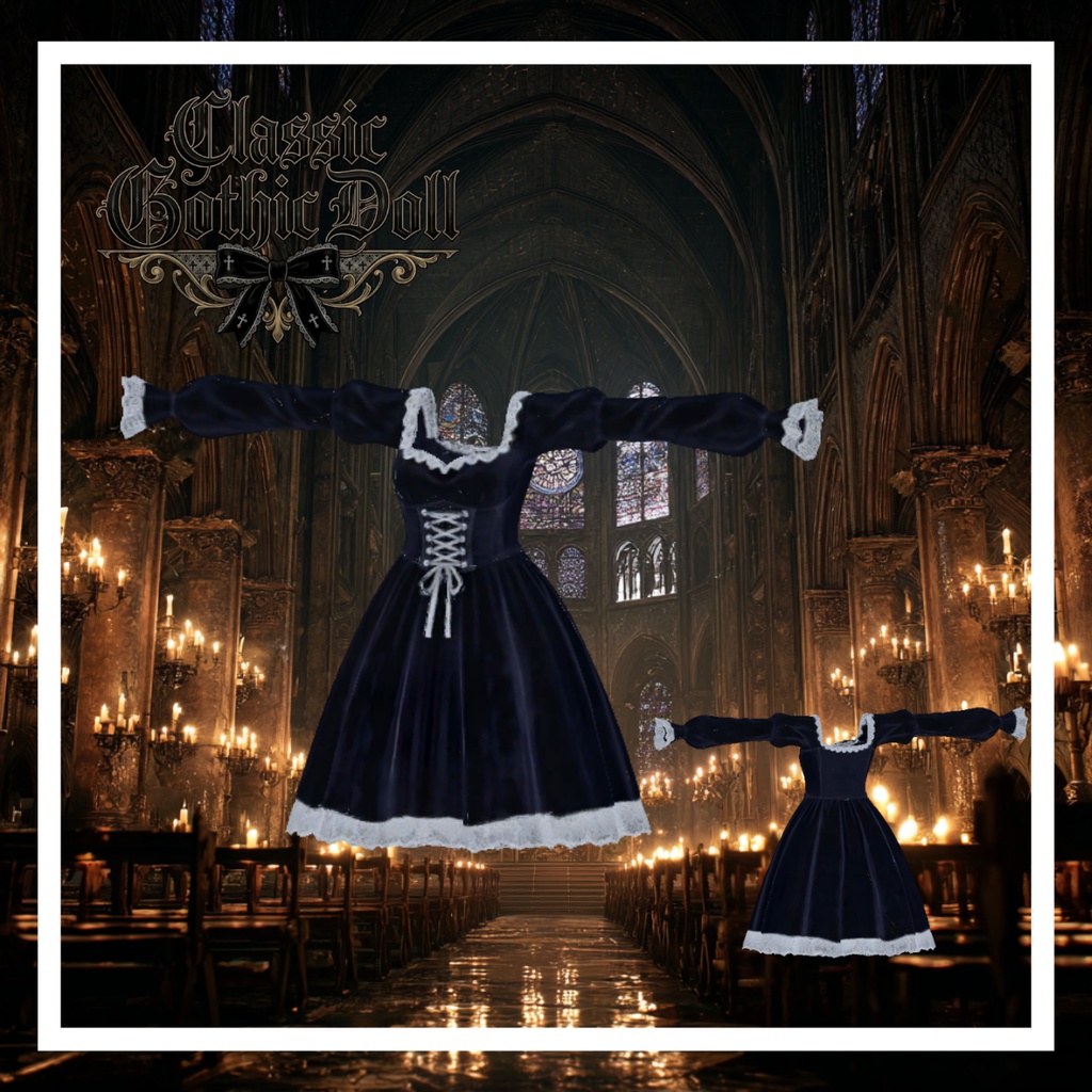 Classic Gothic Doll - あなたをドールにする漆黒のドレス【ゴシック/ワンピース】