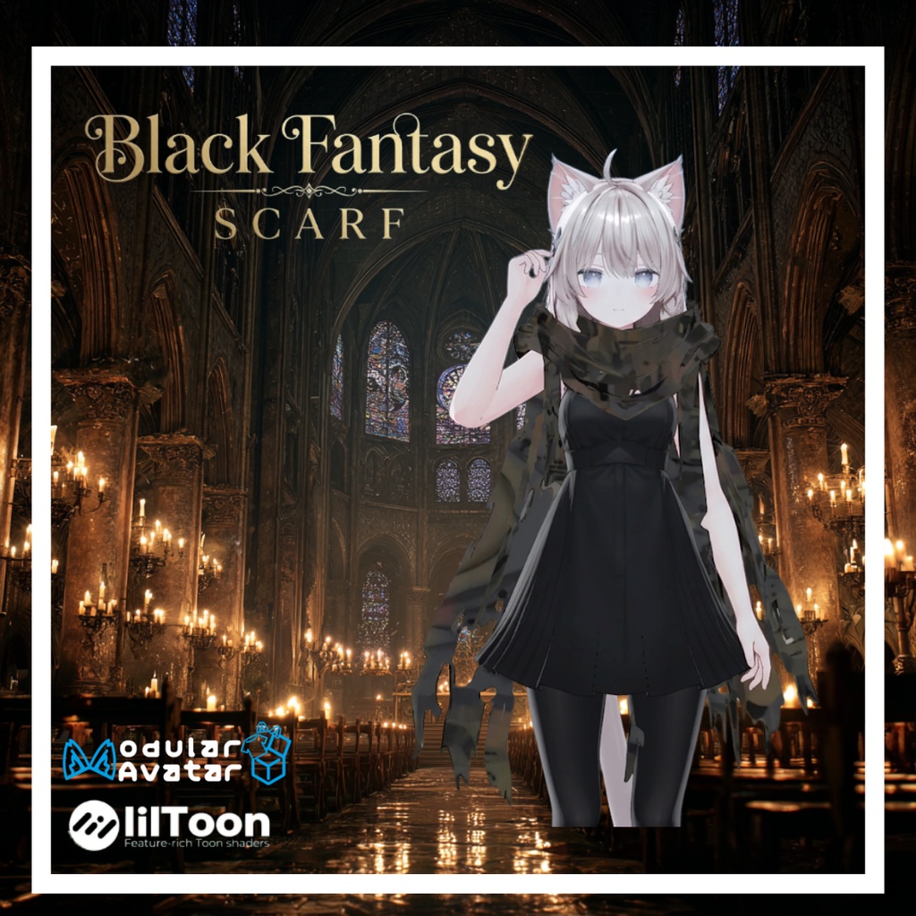 Black Fantasy Scarf / 黒の退廃スカーフ【Kipfel・Shinano対応】