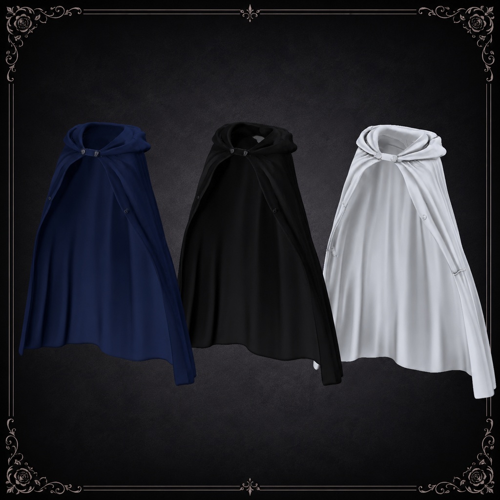 【複数アバター対応/3色展開】Noir Cape|ノワールケープ