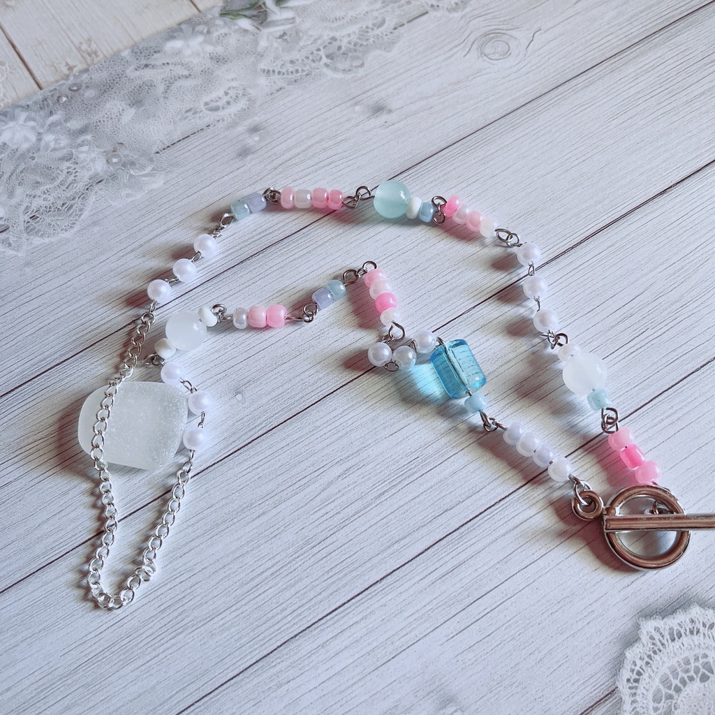✧*。しゃらんとしたビーズネックレス✧*。