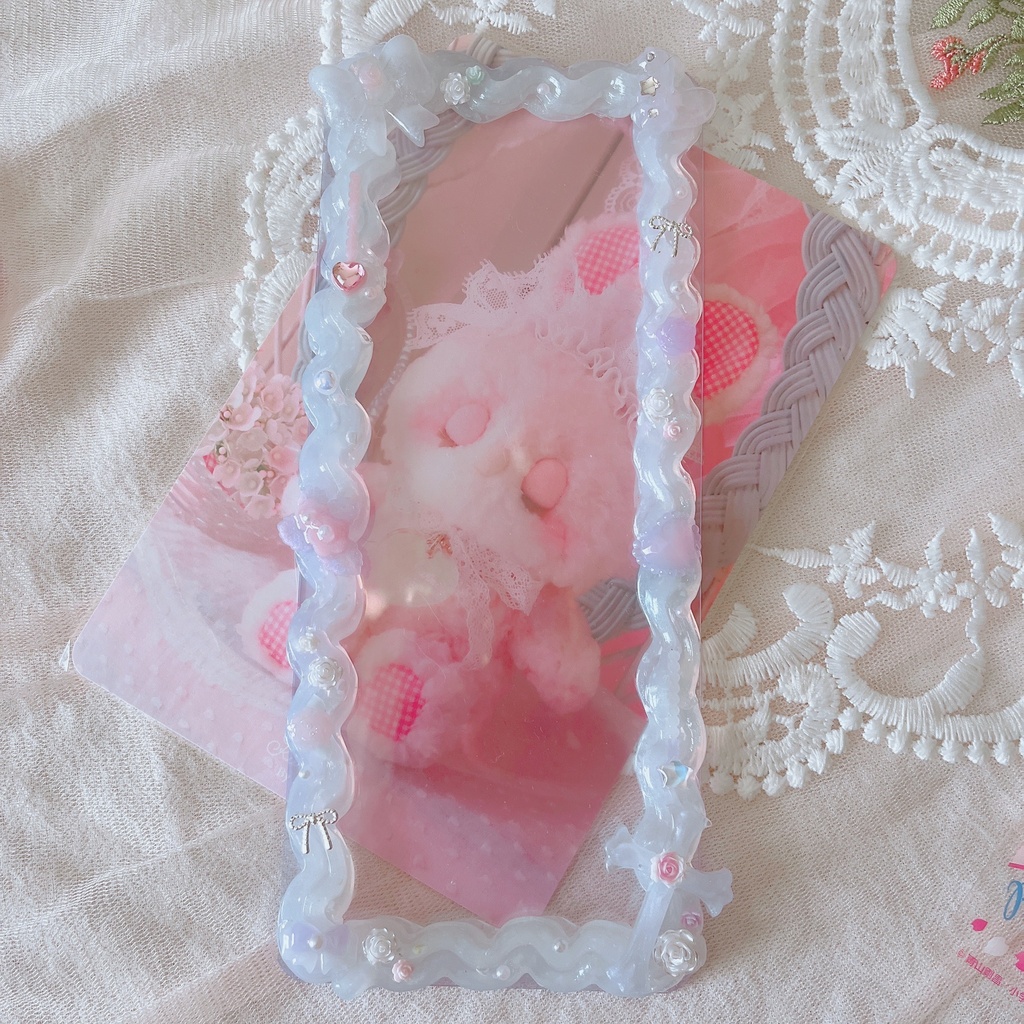 ✧*。フェミニンな縦長硬質ケース✧*。 ホイップデコ ブックマーカー チケット保管