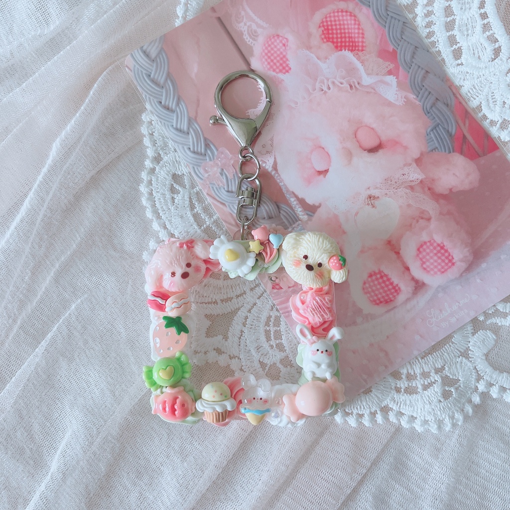 ✧*。わんこのミニフォトキーホルダー✧*。 ホイップデコ
