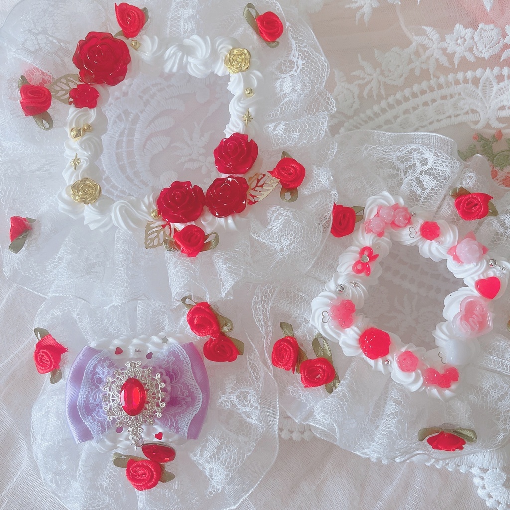 ✧*｡ひらひらレースのマルチケース✧*｡ ホイップデコ 大・中・小  全3種