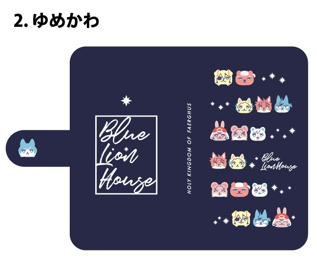 iphoneのおもち青獅子学級の手帳型スマホケース