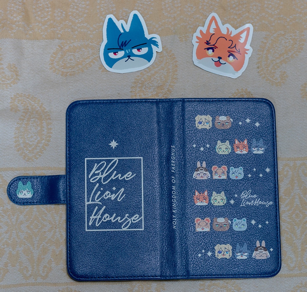 Androidのおもち青獅子学級の手帳型スマホケース