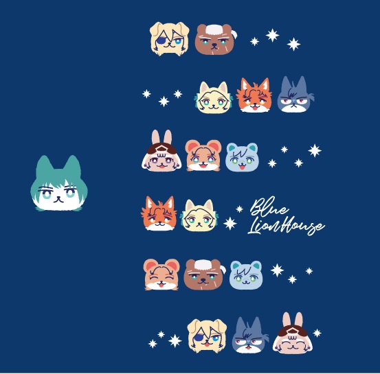 Androidのおもち青獅子学級の手帳型スマホケース