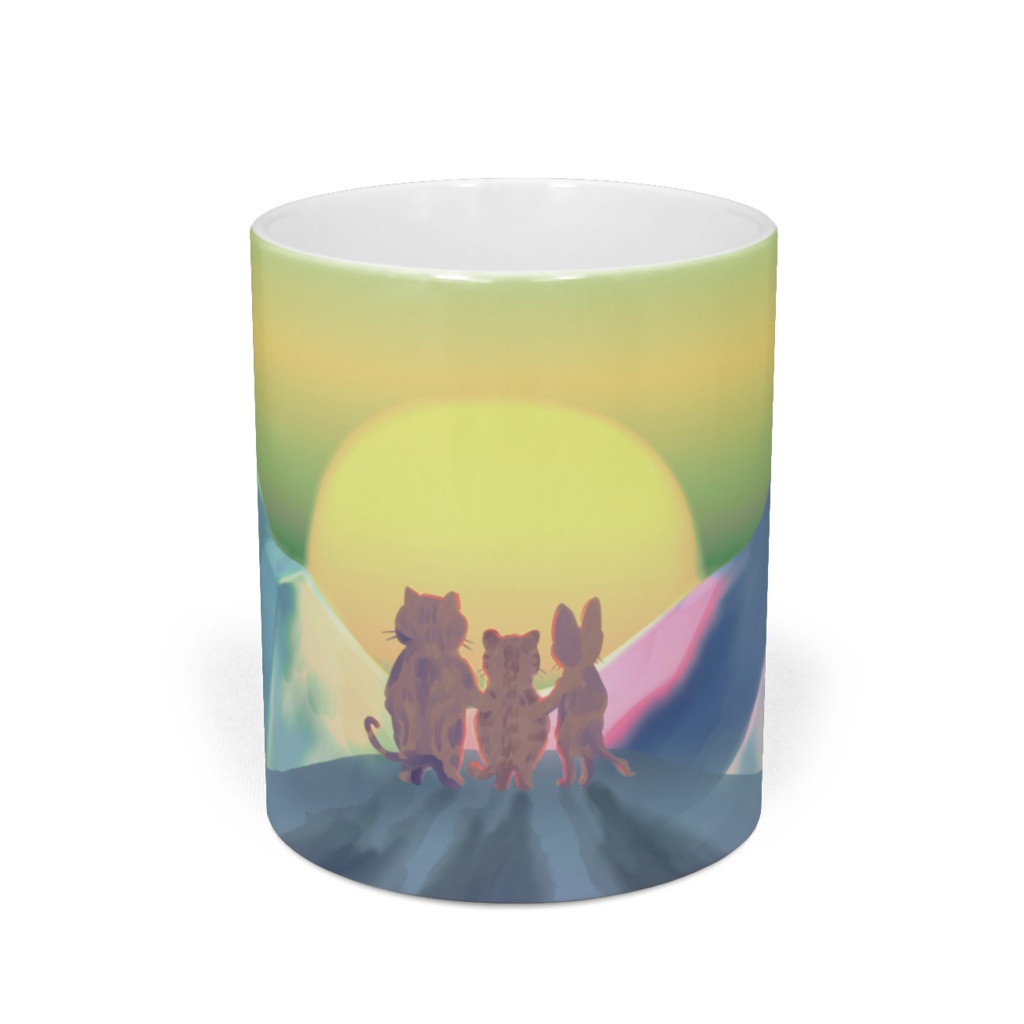 3匹のマグカップ (朝日Ver.)