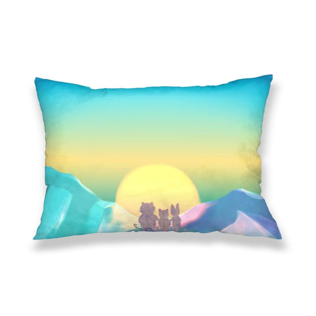 3匹の枕カバー (朝日Ver.)