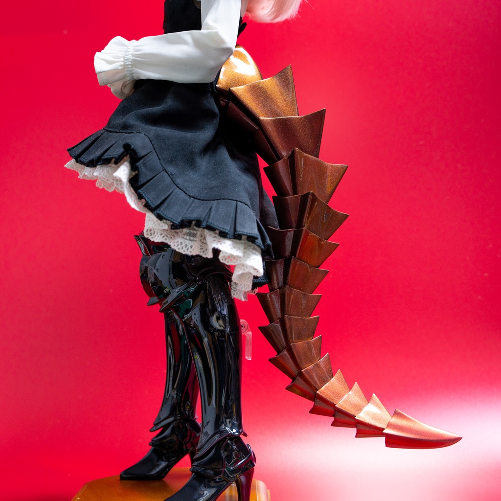 【受注生産】ドラゴン尻尾 全長~30cm - マジックレッド