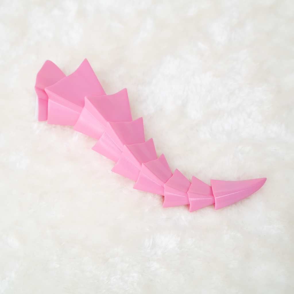 【受注生産】短いドラゴン尻尾 全長~22cm - ピンク