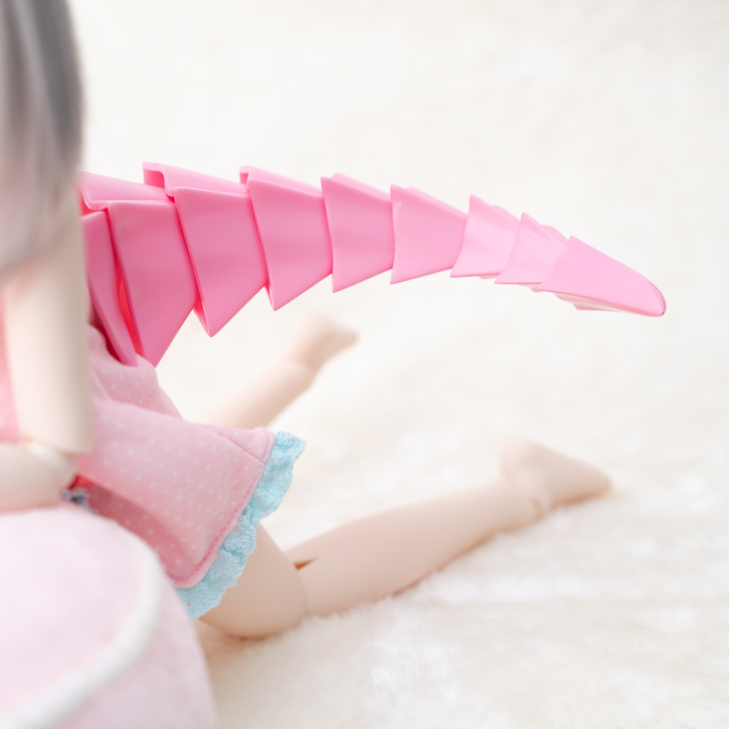 【受注生産】短いドラゴン尻尾 全長~22cm - ピンク