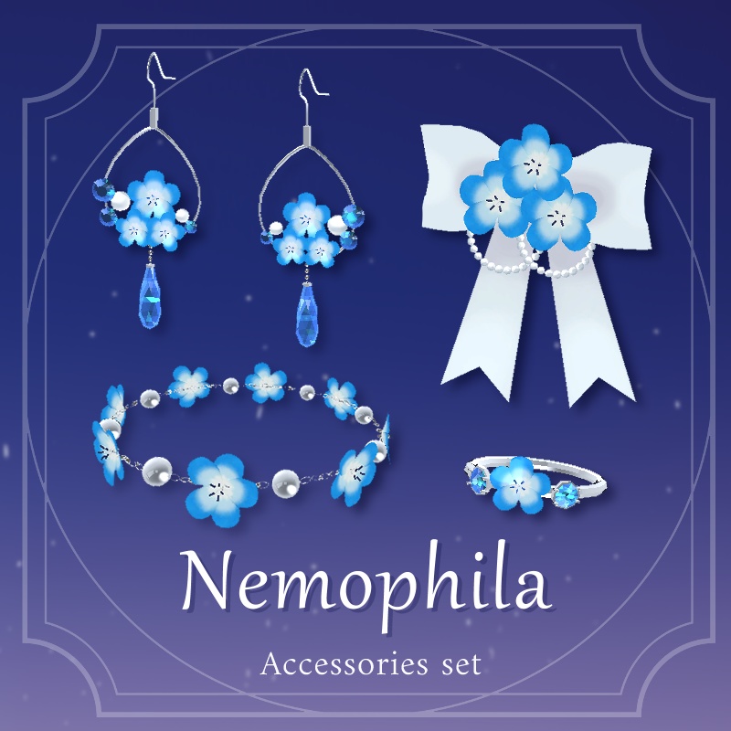 【VRChat想定】ネモフィラ*アクセサリーセット-Nemophila Accessories Set-