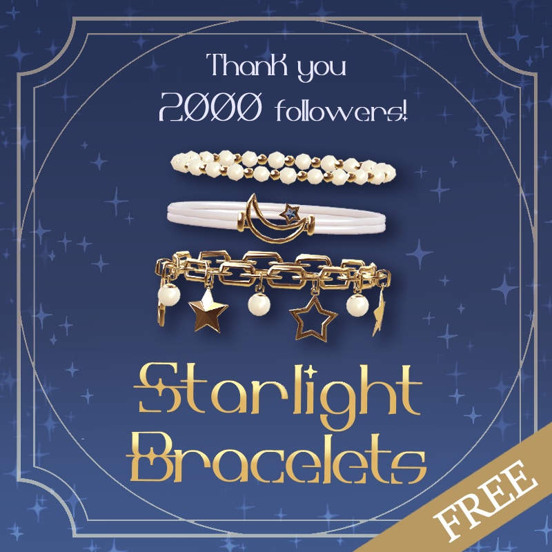 【無料/free】2,000フォロワー記念☆StarlightBracelets【VRChat想定】