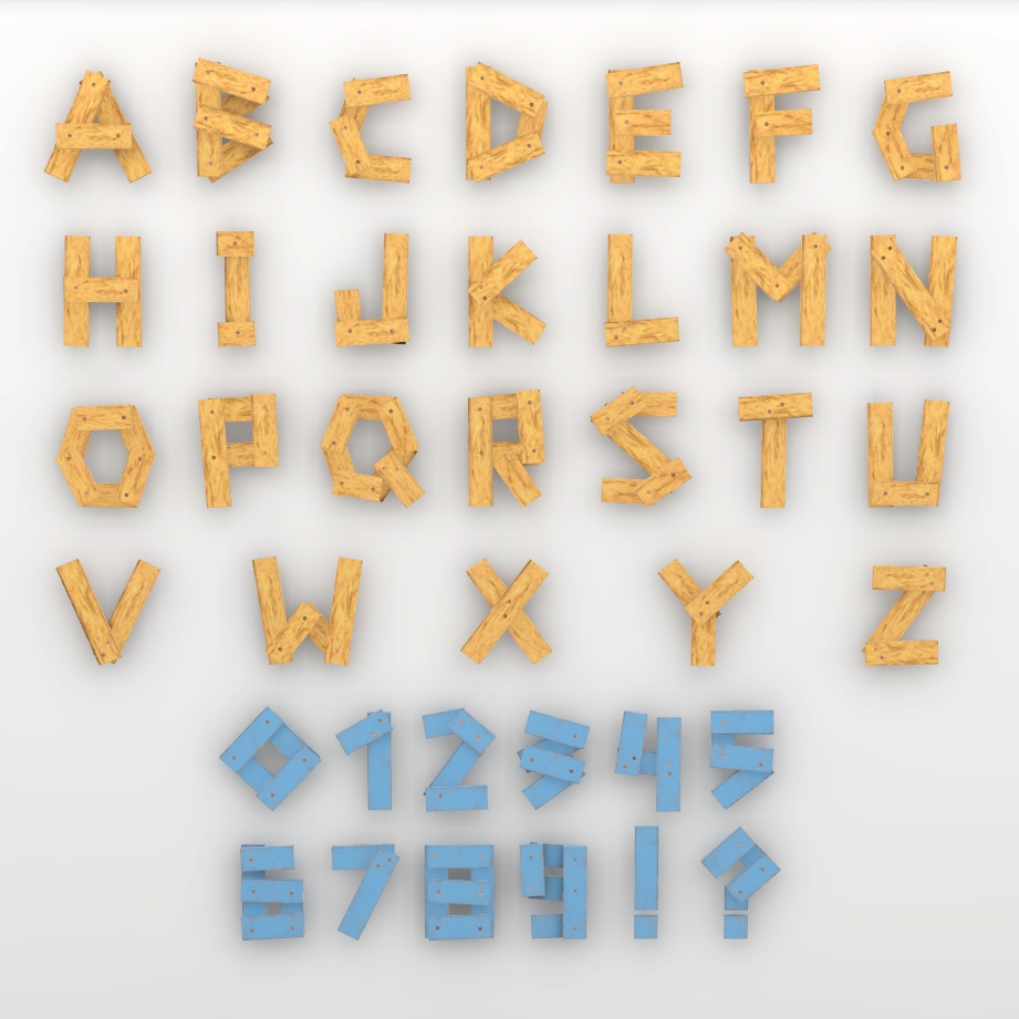 ウッドカンバン文字セット / Wooden signs