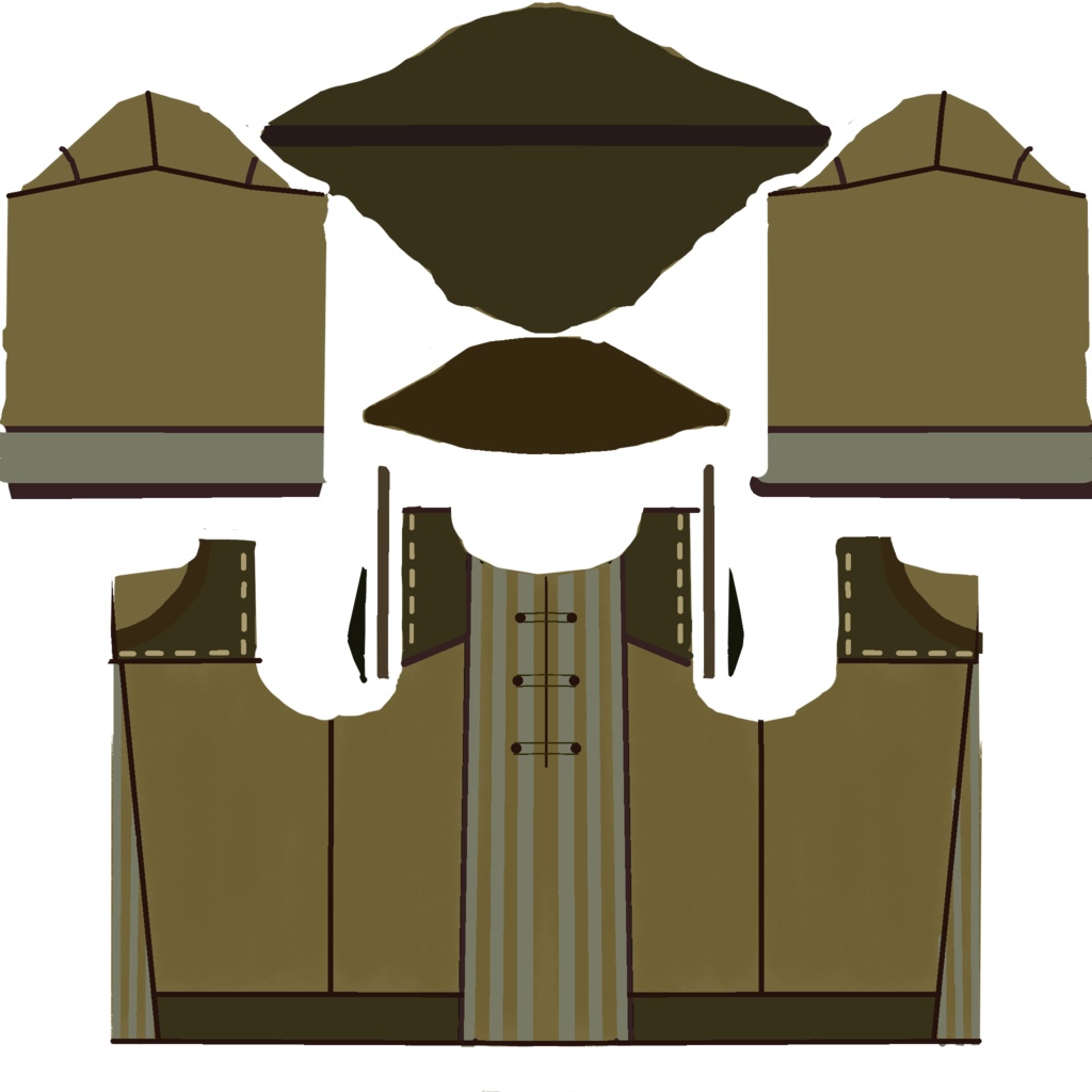 落ち着いた色のパーカー(VRoid用・衣装テクスチャ)