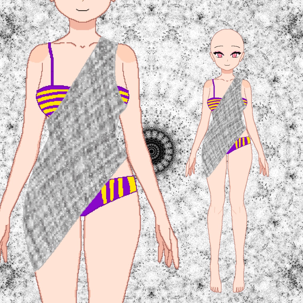 Build A Vtuber | Silver Glitter Dress + Bikini (psd) 