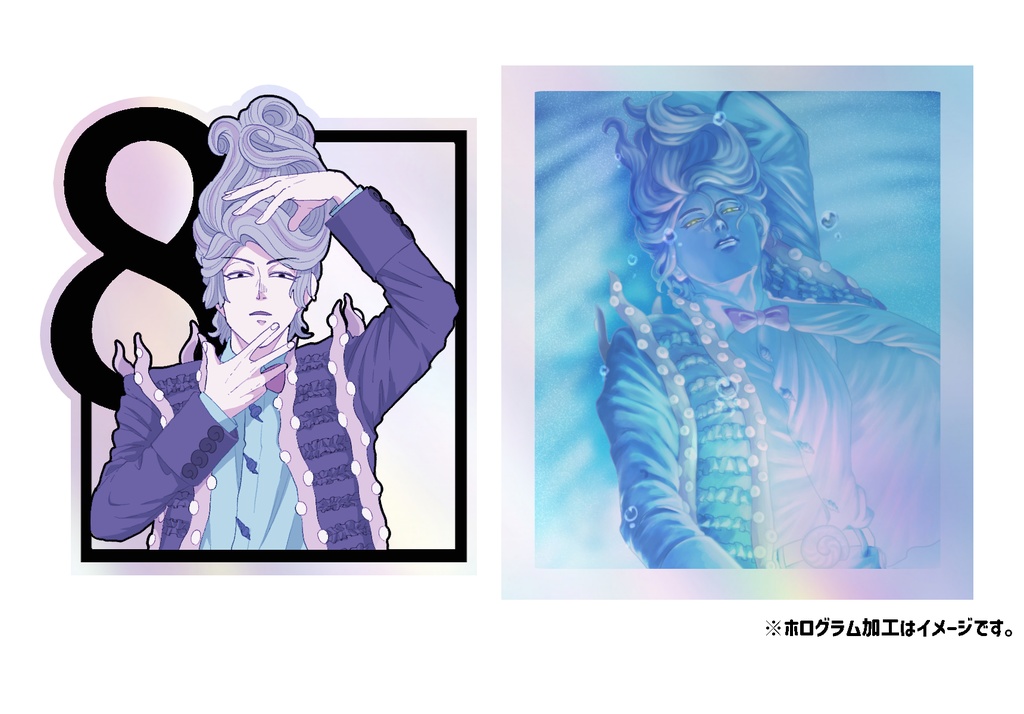 🐙のホログラムステッカー(2枚セット)