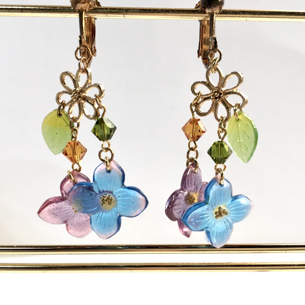 紫陽花の2輪涼やかイヤリング・ピアス