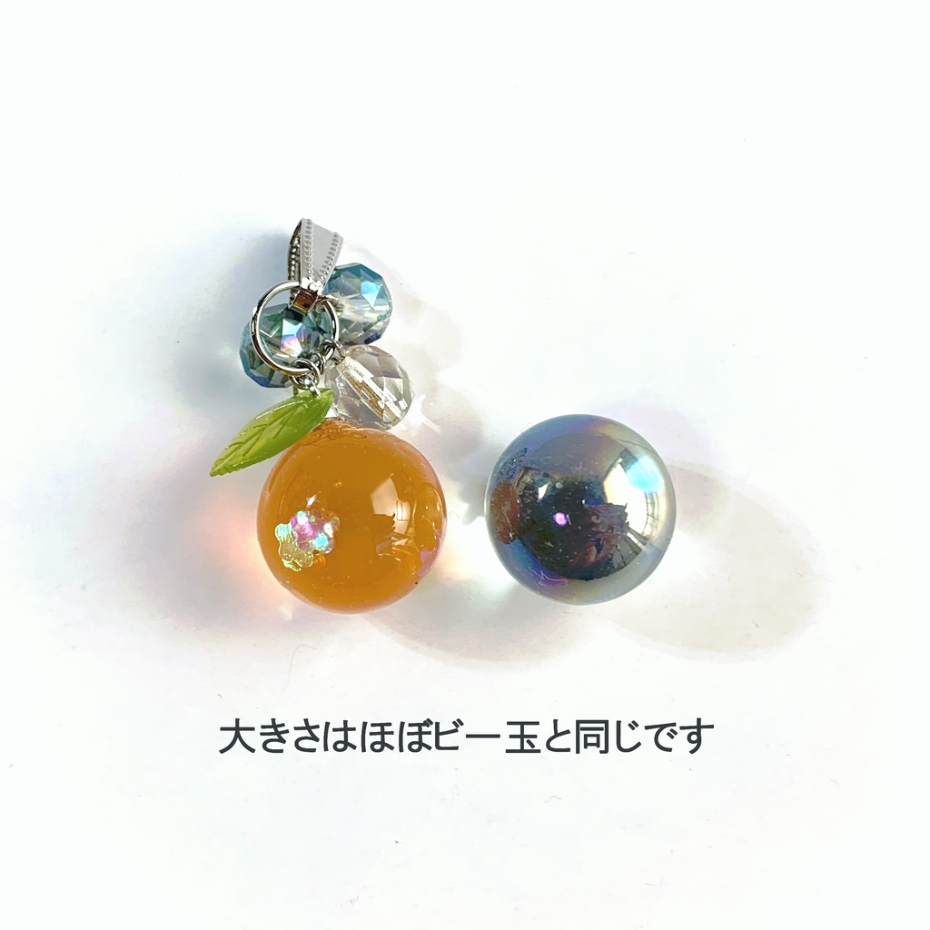 【アレルギー対応】まんまるみかんのビーズ付きネックレス