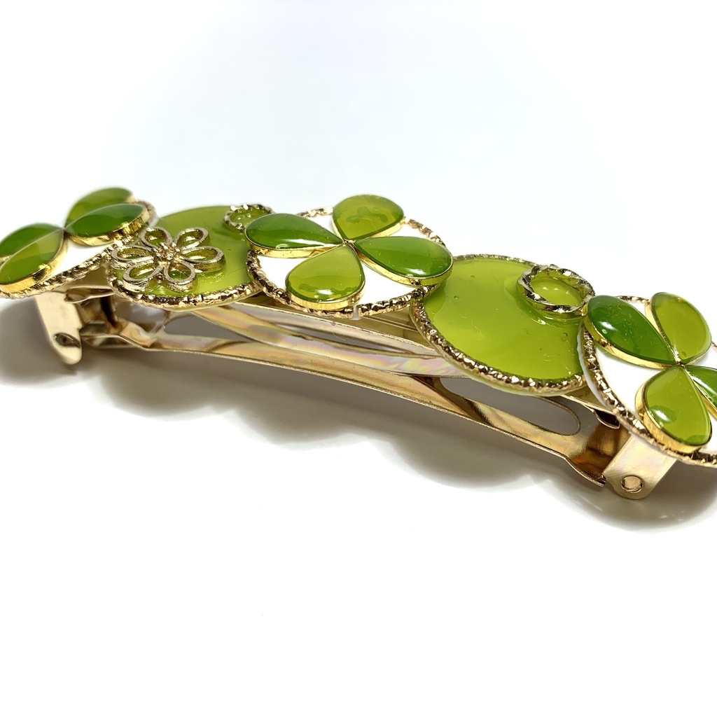 クローバーの丸バレッタ 8cm