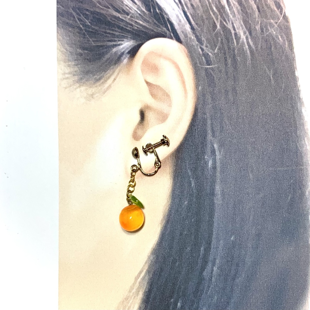 まんまるみかんのイヤリング・ピアス