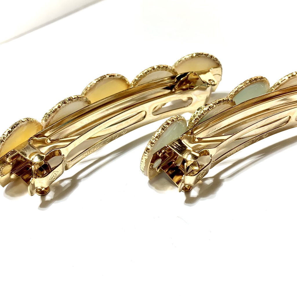 シンプル波模様のバレッタ 8cm