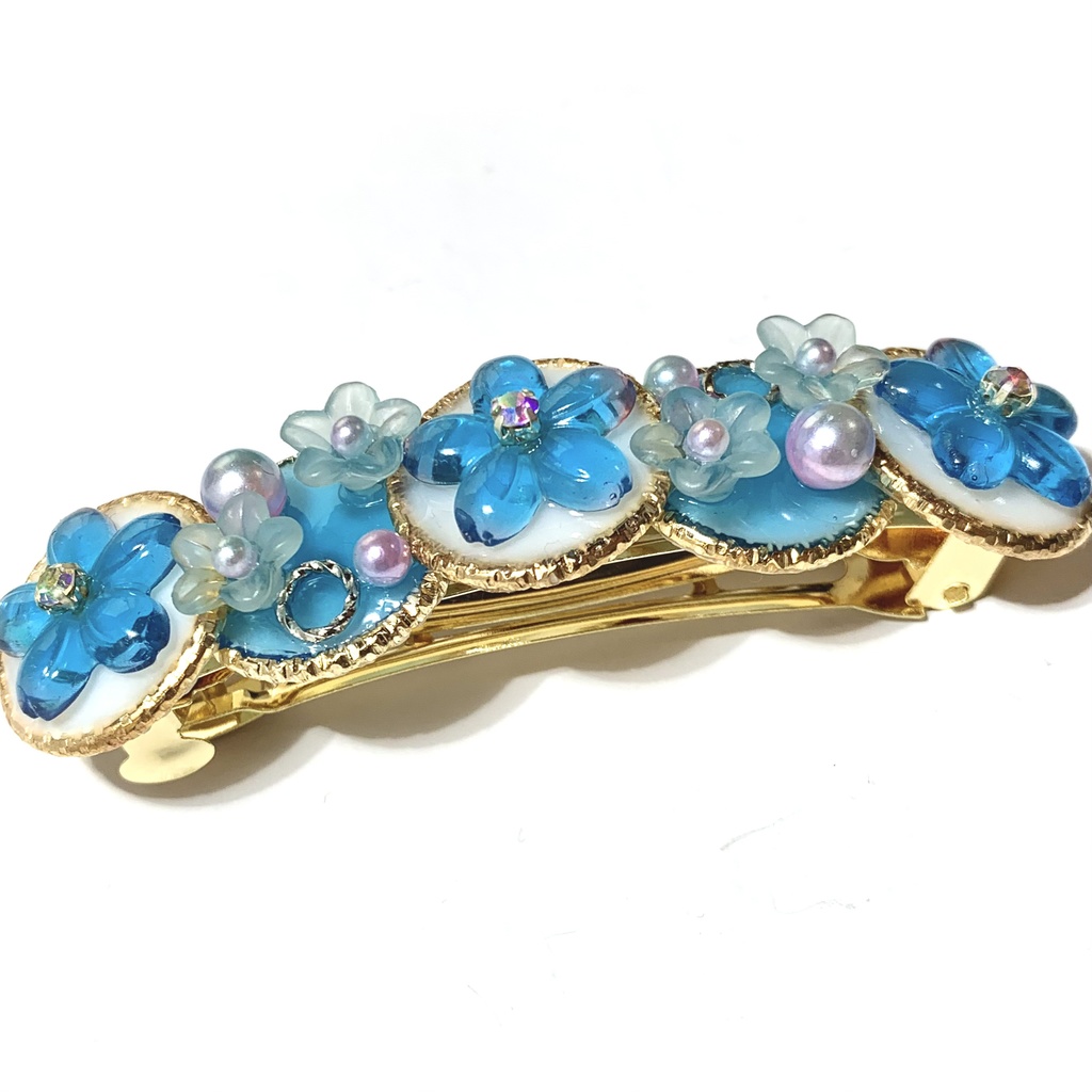 きらきらネモフィラバレッタ  8cm