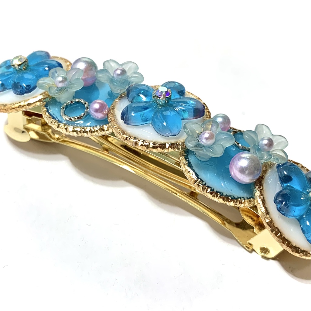 きらきらネモフィラバレッタ  8cm