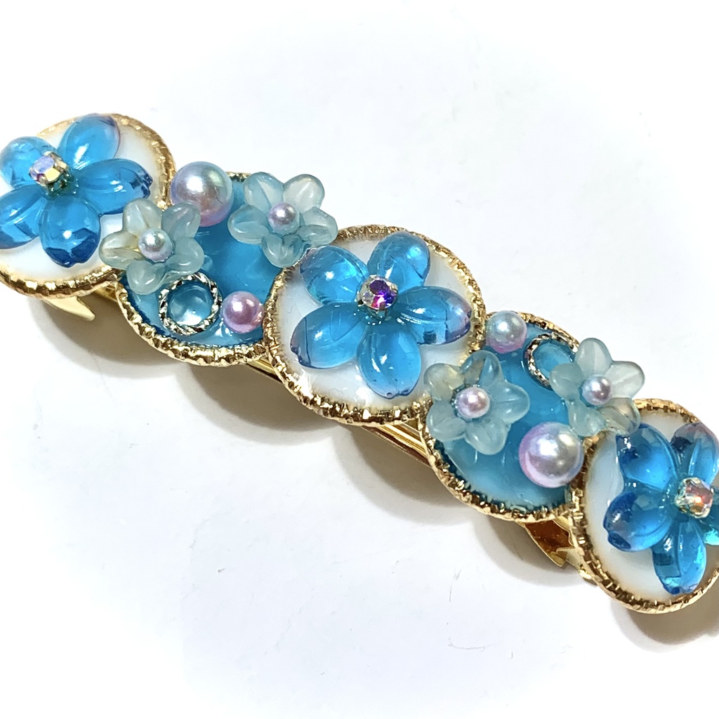 きらきらネモフィラバレッタ  8cm