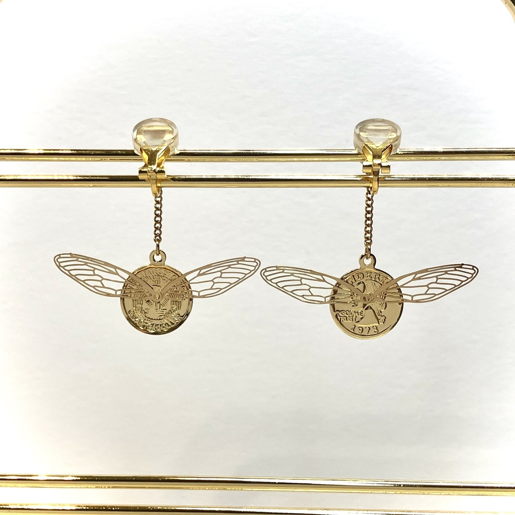 【ダンジョン飯】コイン虫 イヤリング(ピアス変更可)