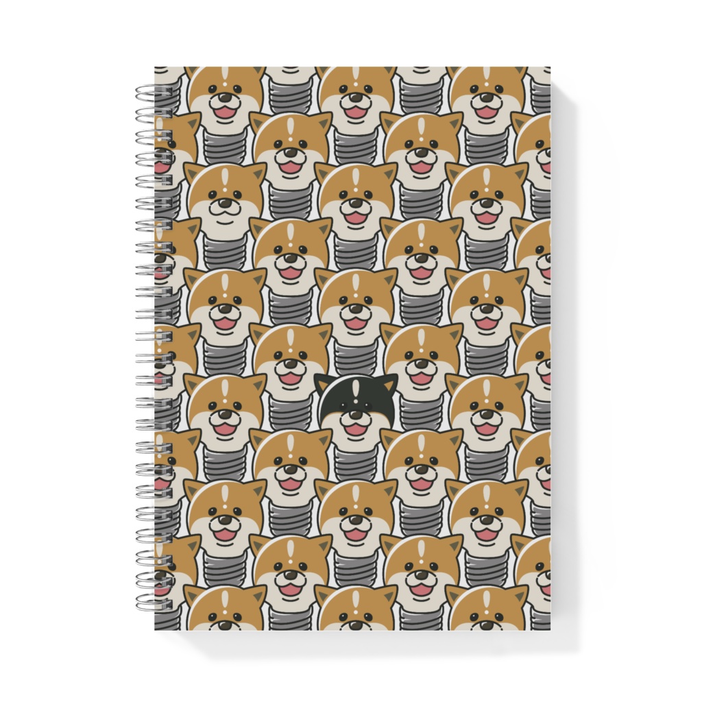 「柴犬電球大行進図」A5ノート