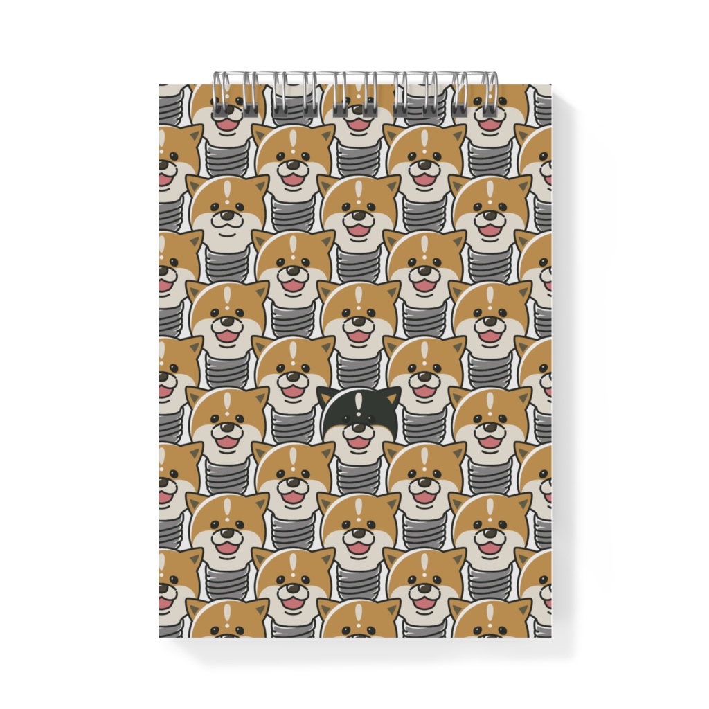 「柴犬電球大行進図」A6メモ帳