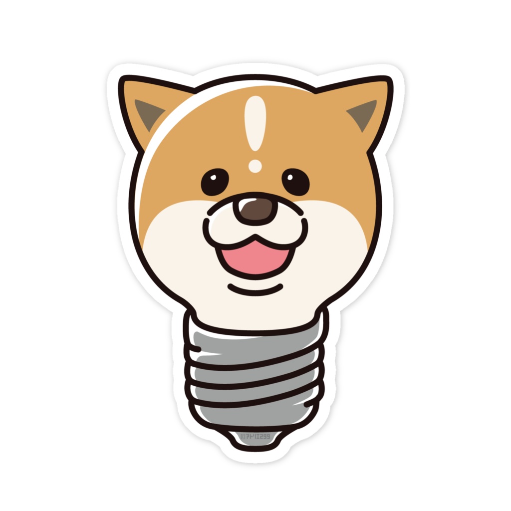 【全2種】「柴犬電球単品図」ステッカー