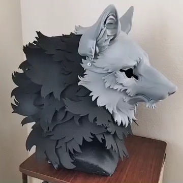 【STL】犬面【3Dプリント 用データ】