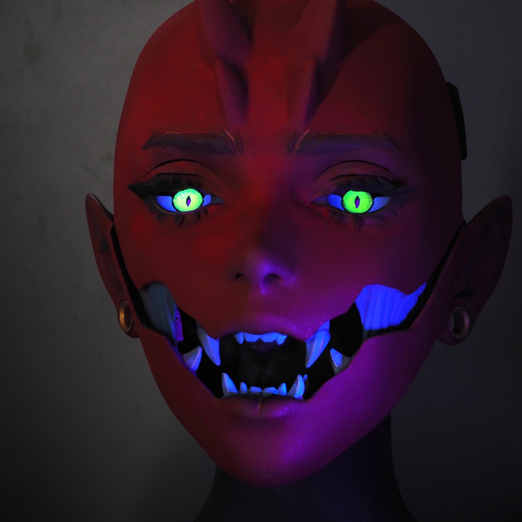 【鬼人面】Dark Red 【 oni face mask 】