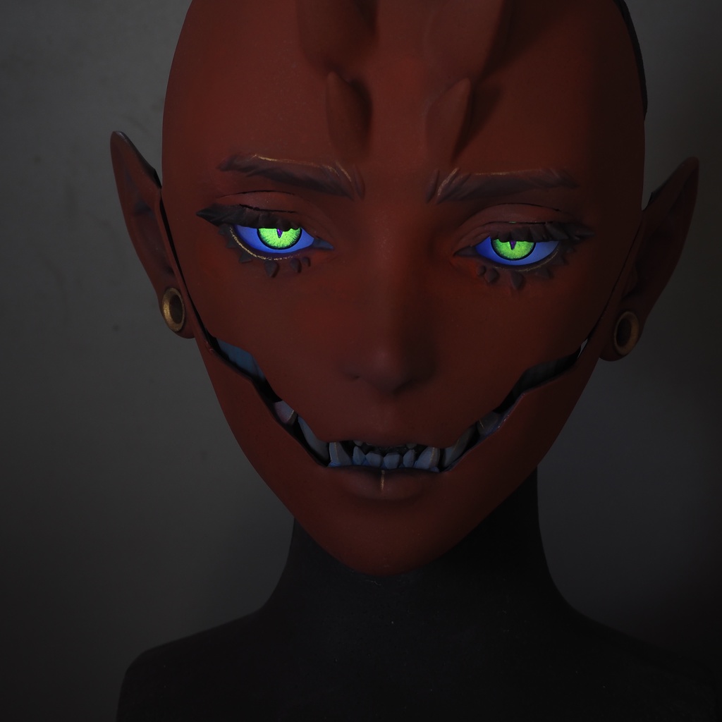 【鬼人面】Dark Red 【 oni face mask 】