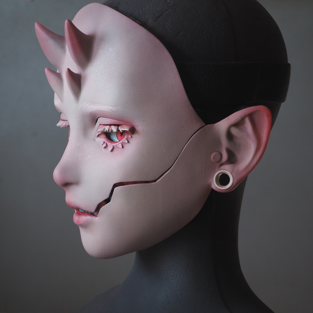 【鬼人面】Albino 【 oni face mask 】
