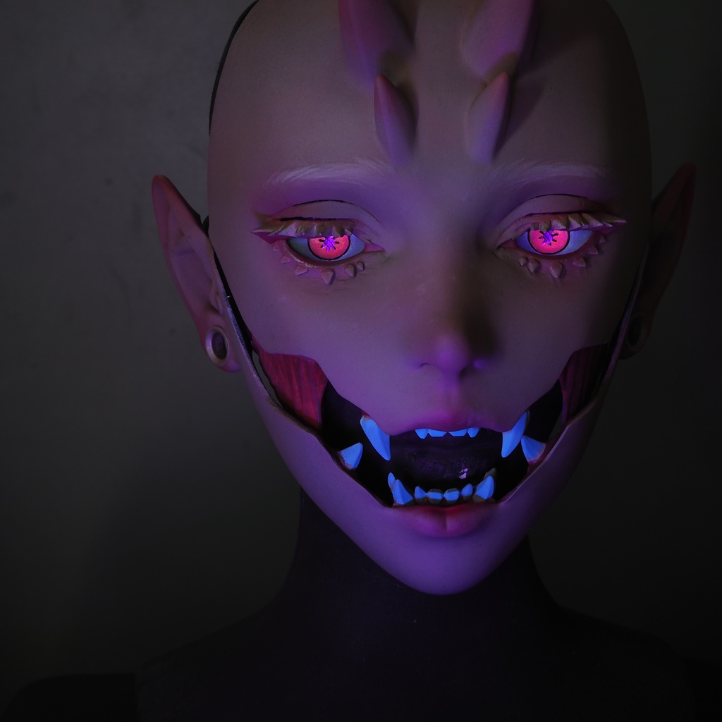 【鬼人面】Albino 【 oni face mask 】